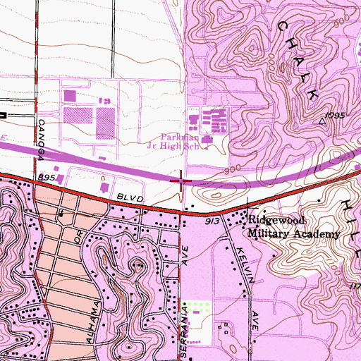 Topographic Map of Exit 26A, CA
