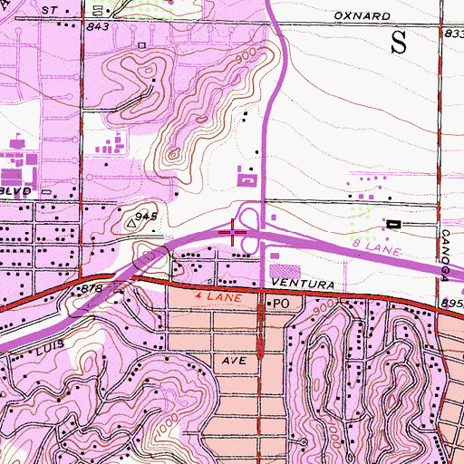 Topographic Map of Exit 27B, CA