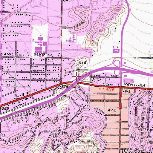Topographic Map of Exit 27C, CA
