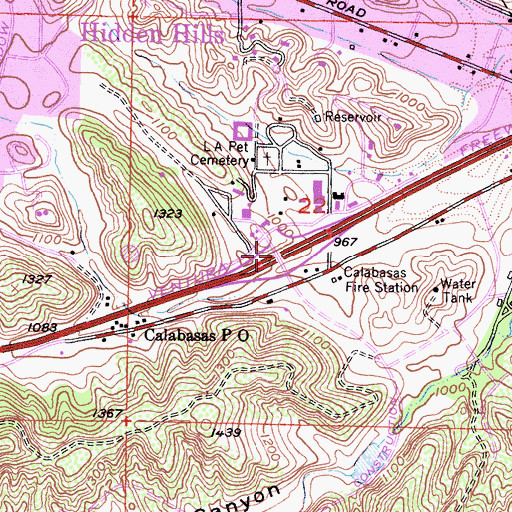 Topographic Map of Exit 30, CA