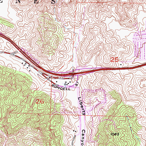 Topographic Map of Exit 34, CA