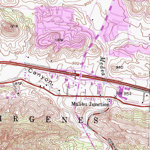 Topographic Map of Exit 36, CA