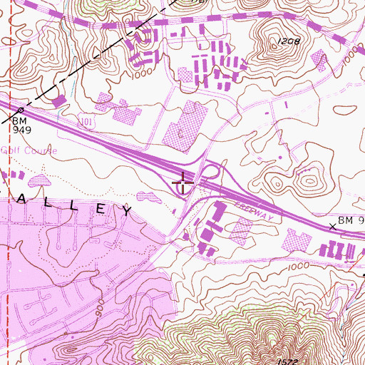 Topographic Map of Exit 39, CA
