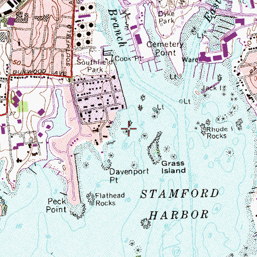 Topographic Map of Flint Rocks, CT