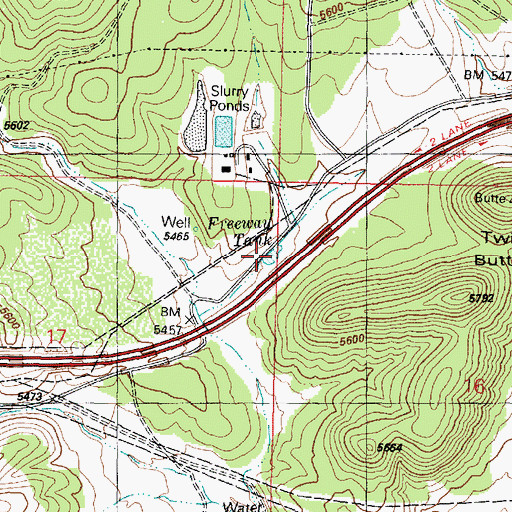 Topographic Map of Freeway Tank, AZ