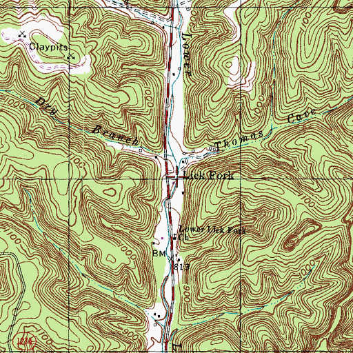 Topographic Map of Lick Fork Railroad Station (historical), KY