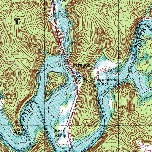 Topographic Map of Paragon School (historical), KY