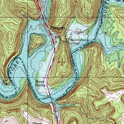 Topographic Map of Poppin Hill, KY