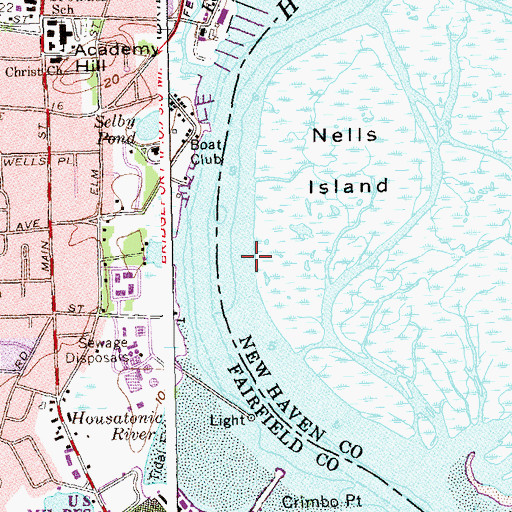 Topographic Map of Mary Ann Bar, CT