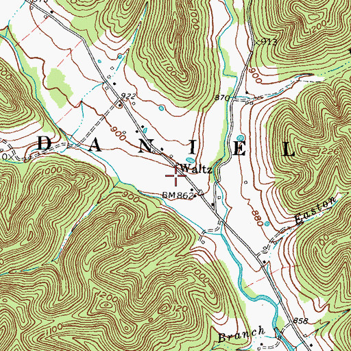 Topographic Map of Waltz School (historical), KY
