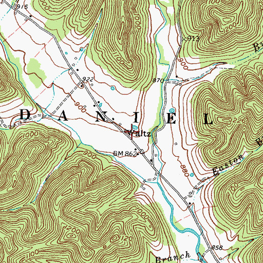 Topographic Map of Pine Spring Post Office (historical), KY