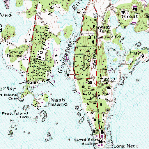 Topographic Map of Pear Tree Point, CT