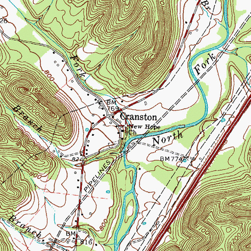 Topographic Map of Cranston School (historical), KY