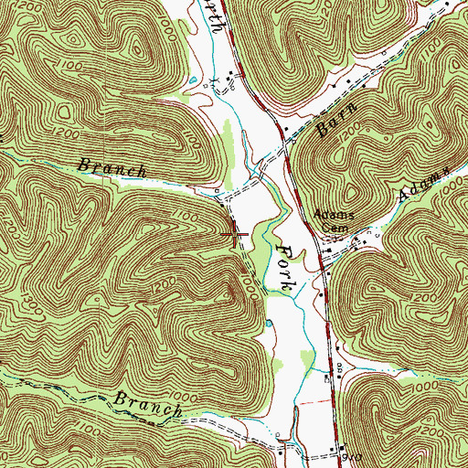 Topographic Map of Adams Davis School (historical), KY