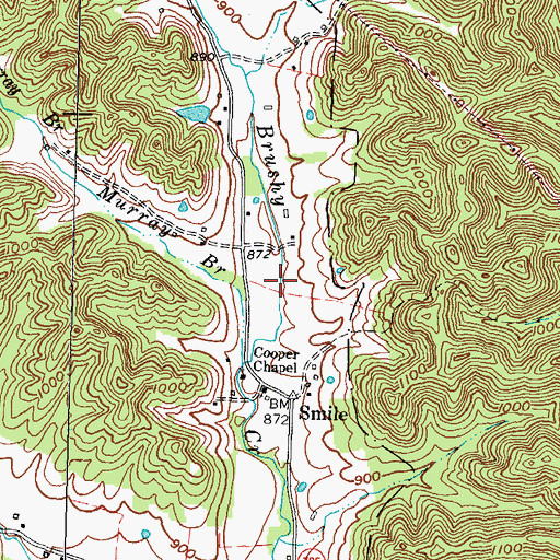Topographic Map of Big Brushy (historical), KY