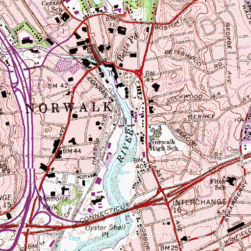 Topographic Map of Ferry Point, CT
