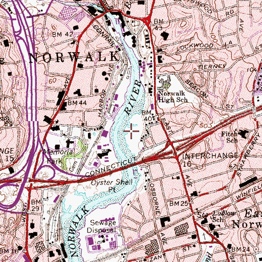 Topographic Map of Jennings Point, CT