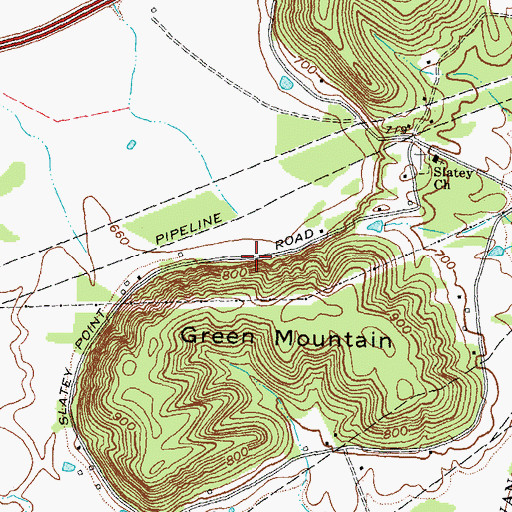 Topographic Map of Slatey (historical), KY