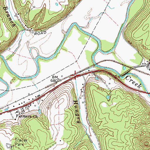 Topographic Map of Freestone Railroad Station (historical), KY