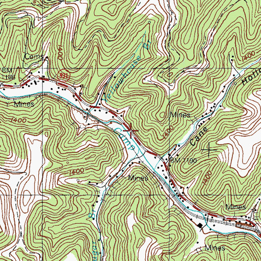 Topographic Map of Camp Branch (historical), KY