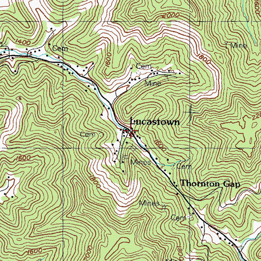 Topographic Map of Lucas Post Office (historical), KY