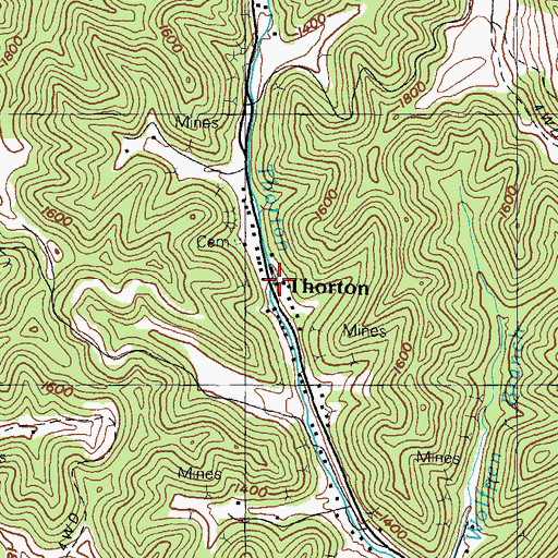 Topographic Map of Thornton Post Office (historical), KY