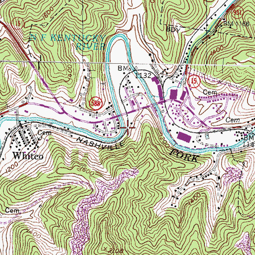 Topographic Map of Whitco Post Office (historical), KY