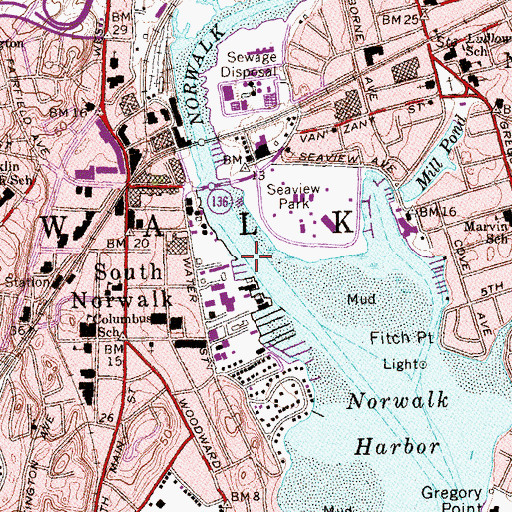 Topographic Map of Seaview Park Reach, CT