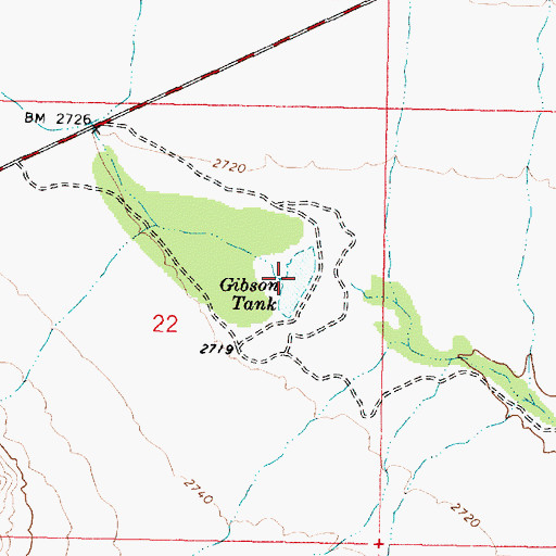 Topographic Map of Gibson Tank, AZ