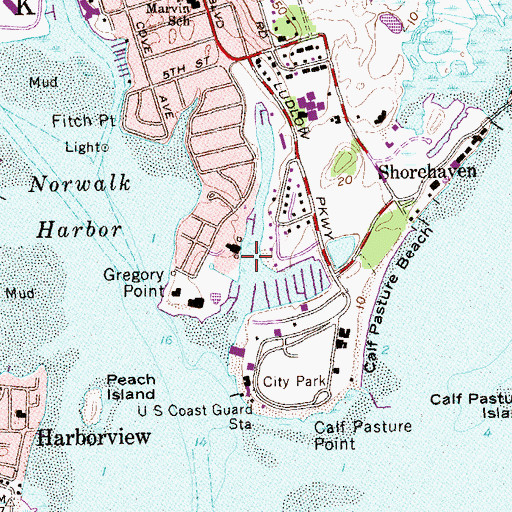 Topographic Map of Charles Creek, CT