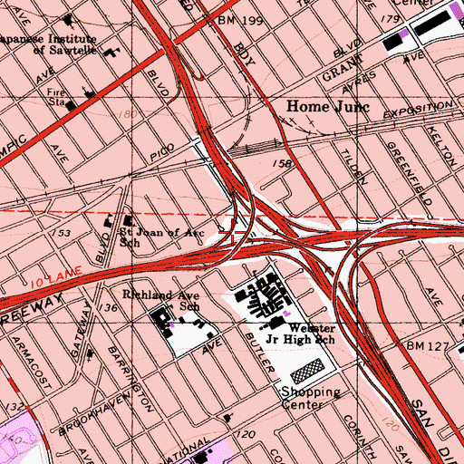 Topographic Map of Exit 3A, CA