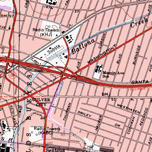Topographic Map of Exit 7B, CA