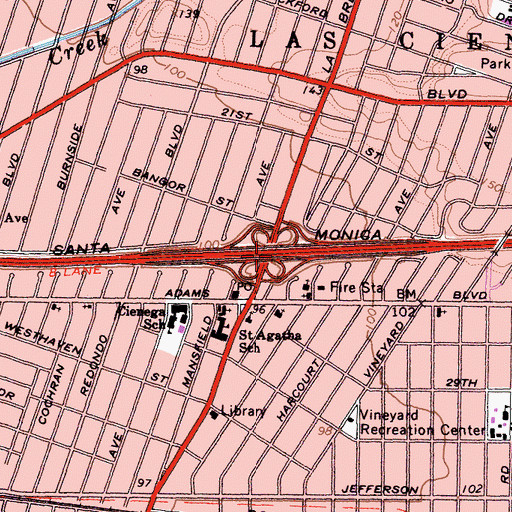 Topographic Map of Exit 8, CA