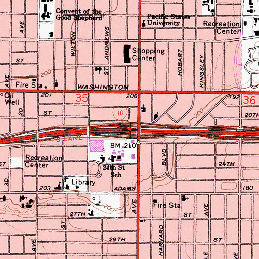 Topographic Map of Exit 10, CA