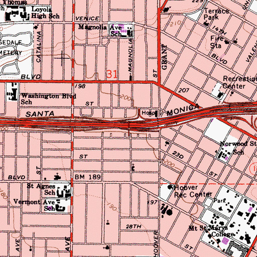 Topographic Map of Exit 13A, CA
