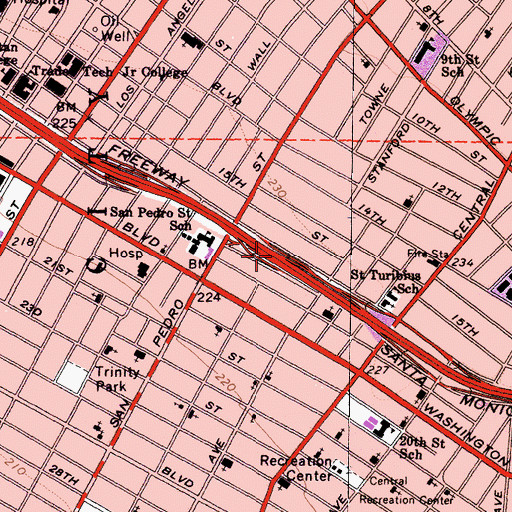 Topographic Map of Exit 14B, CA