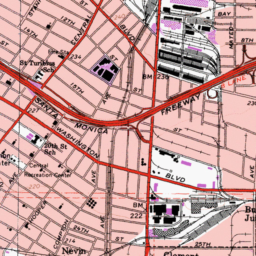 Topographic Map of Exit 15B, CA
