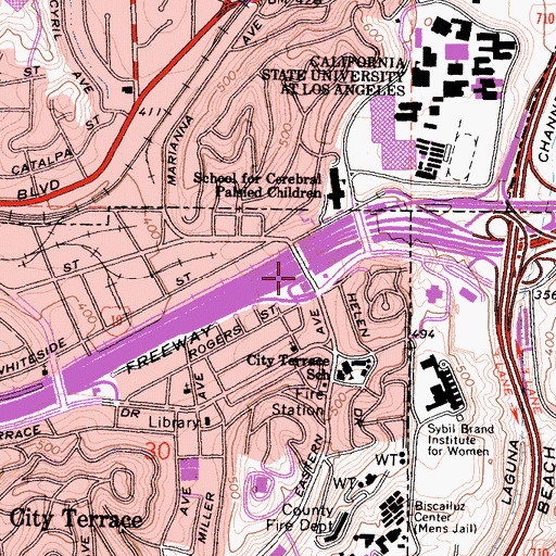 Topographic Map of Exit 21, CA