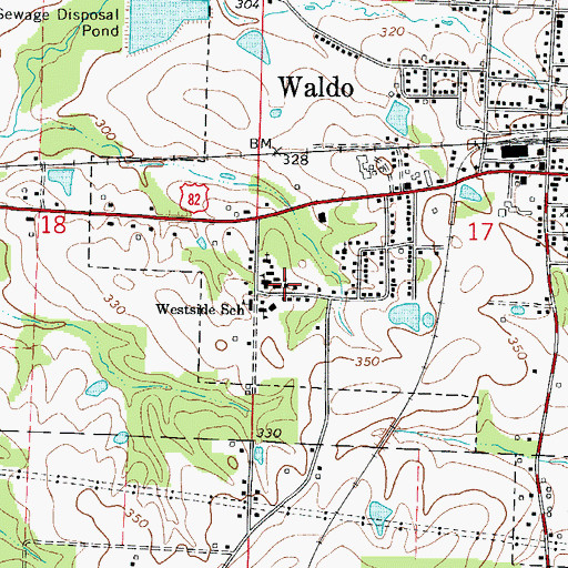 Topographic Map of Saint John II Baptist Church, AR