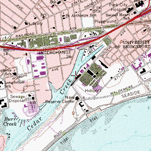 Topographic Map of Cedar Creek Reach, CT