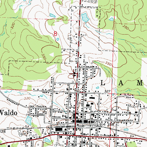 Topographic Map of Memorial Baptist Church, AR