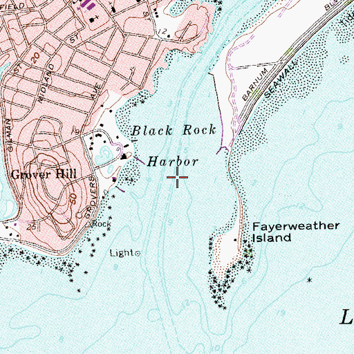 Topographic Map of Black Rock Entrance Channel, CT