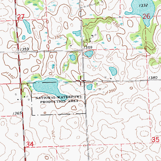 Topographic Map of Bangor School (historical), MN