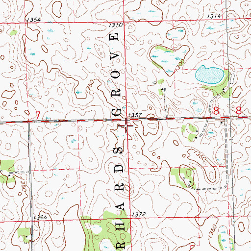 Topographic Map of School Number 35W (historical), MN