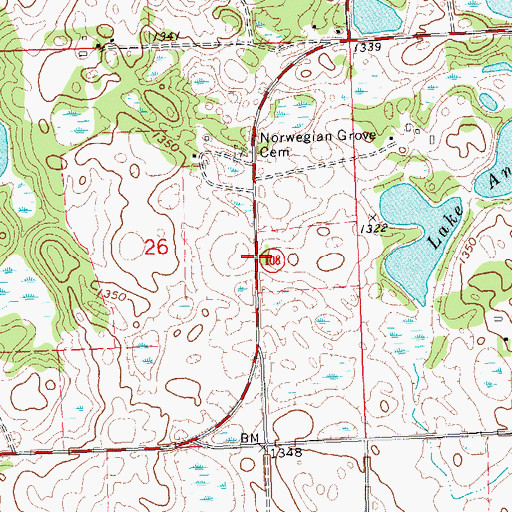 Topographic Map of School Number 60 (historical), MN