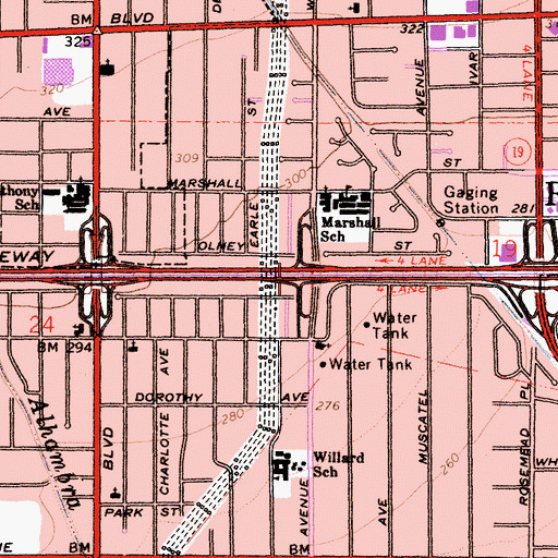 Topographic Map of Exit 26A, CA