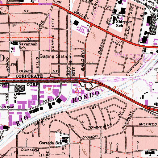 Topographic Map of Exit 27, CA