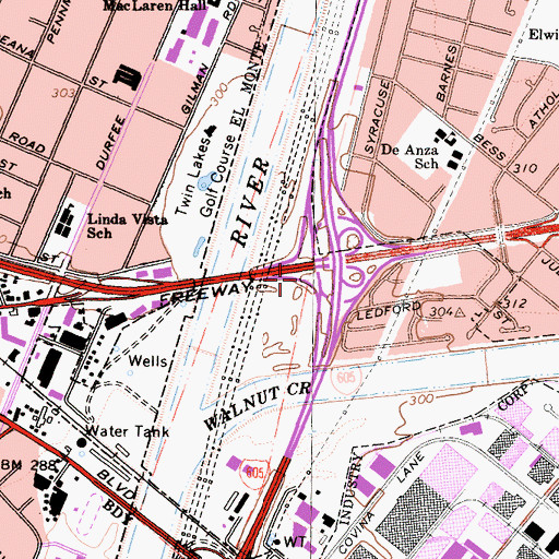 Topographic Map of Exit 31A, CA