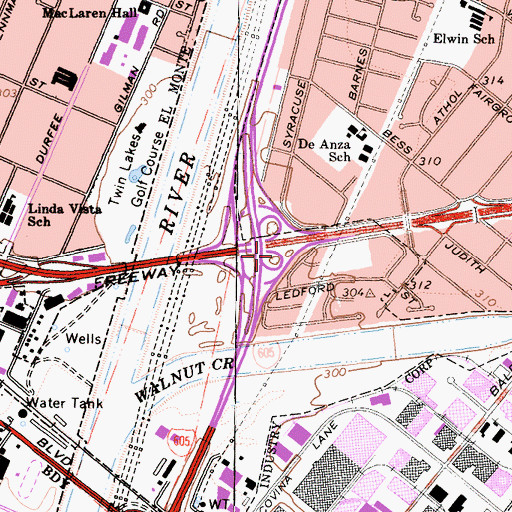 Topographic Map of Exit 31B, CA