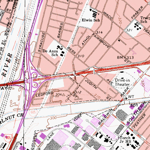 Topographic Map of Exit 31C, CA